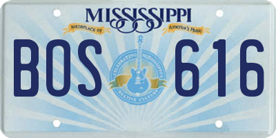 MS license plate BOS616