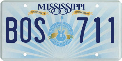 MS license plate BOS711