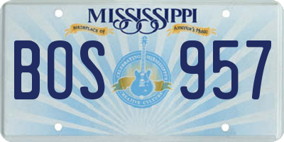MS license plate BOS957