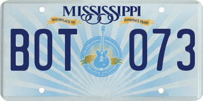 MS license plate BOT073