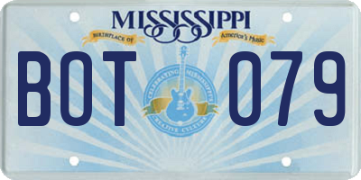 MS license plate BOT079