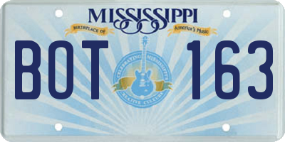 MS license plate BOT163