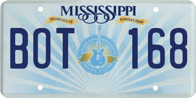 MS license plate BOT168