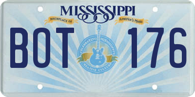 MS license plate BOT176