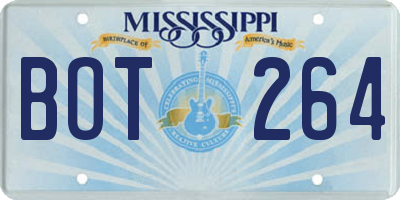 MS license plate BOT264