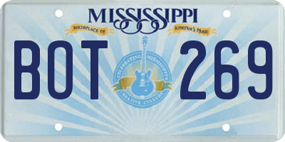 MS license plate BOT269