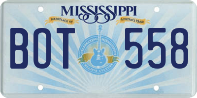 MS license plate BOT558