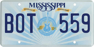 MS license plate BOT559