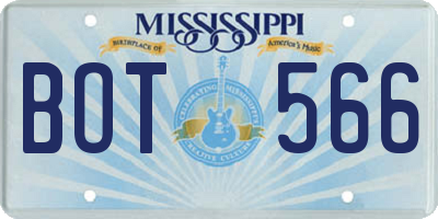 MS license plate BOT566