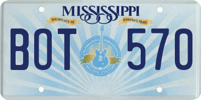 MS license plate BOT570