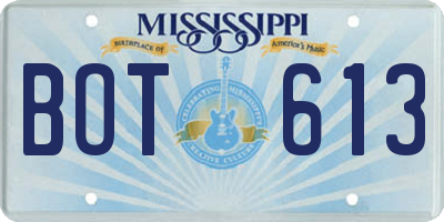 MS license plate BOT613