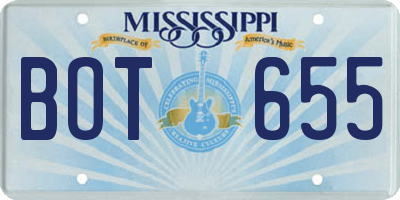 MS license plate BOT655
