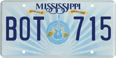 MS license plate BOT715