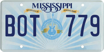 MS license plate BOT779