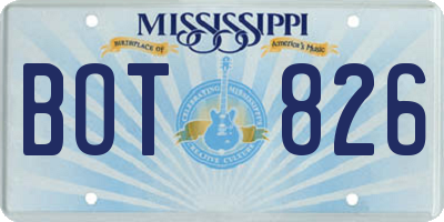 MS license plate BOT826