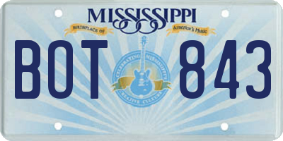 MS license plate BOT843