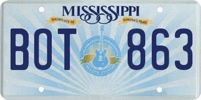 MS license plate BOT863