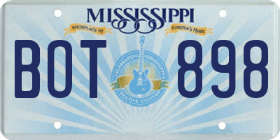 MS license plate BOT898