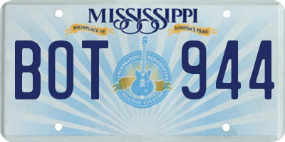 MS license plate BOT944