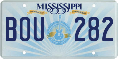 MS license plate BOU282