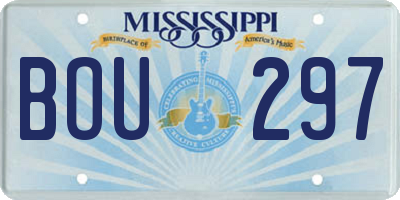 MS license plate BOU297