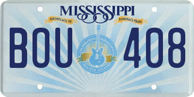 MS license plate BOU408