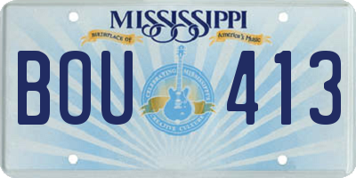 MS license plate BOU413