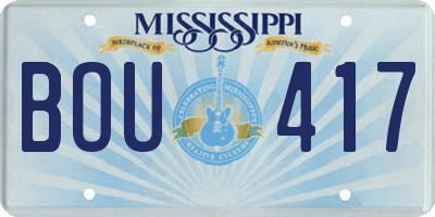 MS license plate BOU417