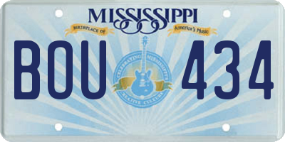 MS license plate BOU434