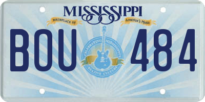 MS license plate BOU484
