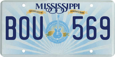 MS license plate BOU569
