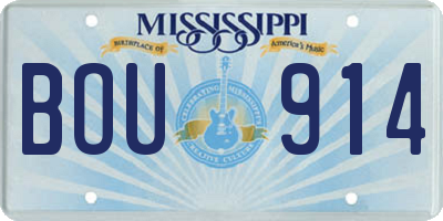 MS license plate BOU914