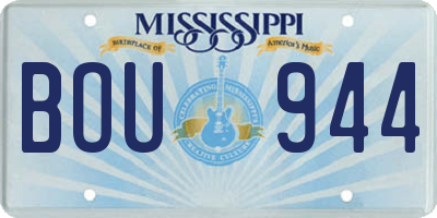 MS license plate BOU944