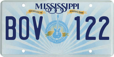 MS license plate BOV122