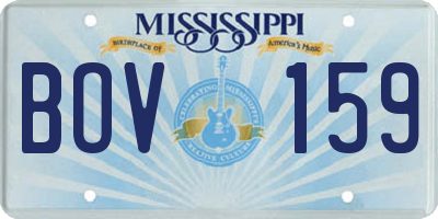 MS license plate BOV159