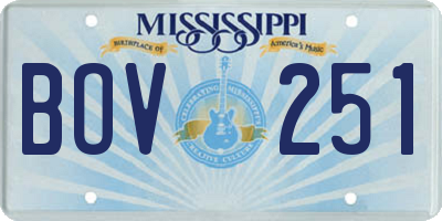 MS license plate BOV251