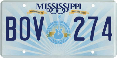 MS license plate BOV274