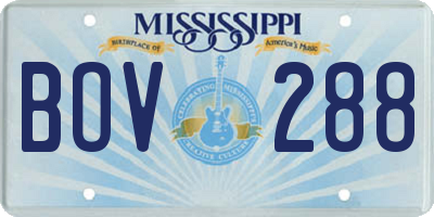 MS license plate BOV288