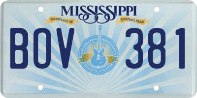 MS license plate BOV381