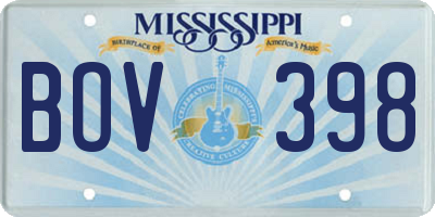 MS license plate BOV398