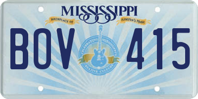 MS license plate BOV415