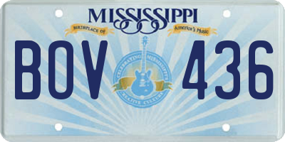 MS license plate BOV436