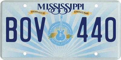 MS license plate BOV440