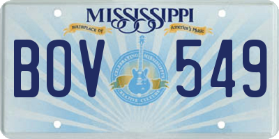 MS license plate BOV549