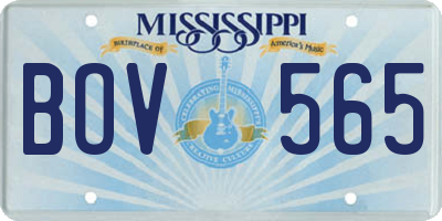MS license plate BOV565