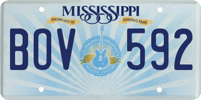 MS license plate BOV592