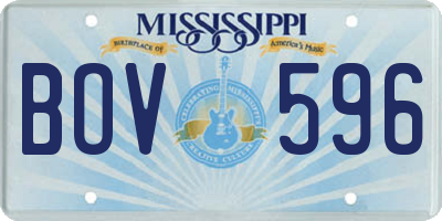 MS license plate BOV596