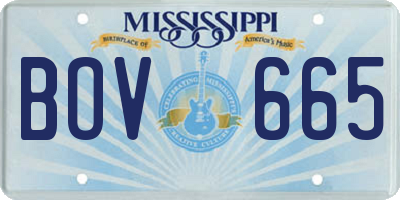 MS license plate BOV665
