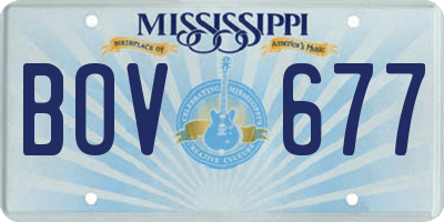 MS license plate BOV677