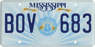 MS license plate BOV683
